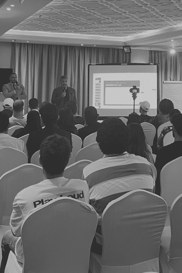 Karan Trehan speaking at a workshop